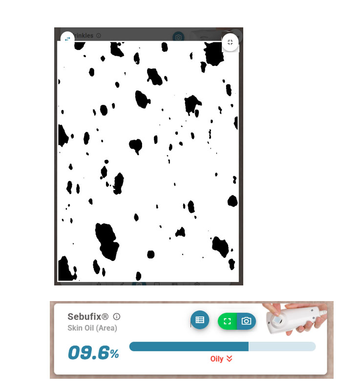 evaluate oiliness qualitatively